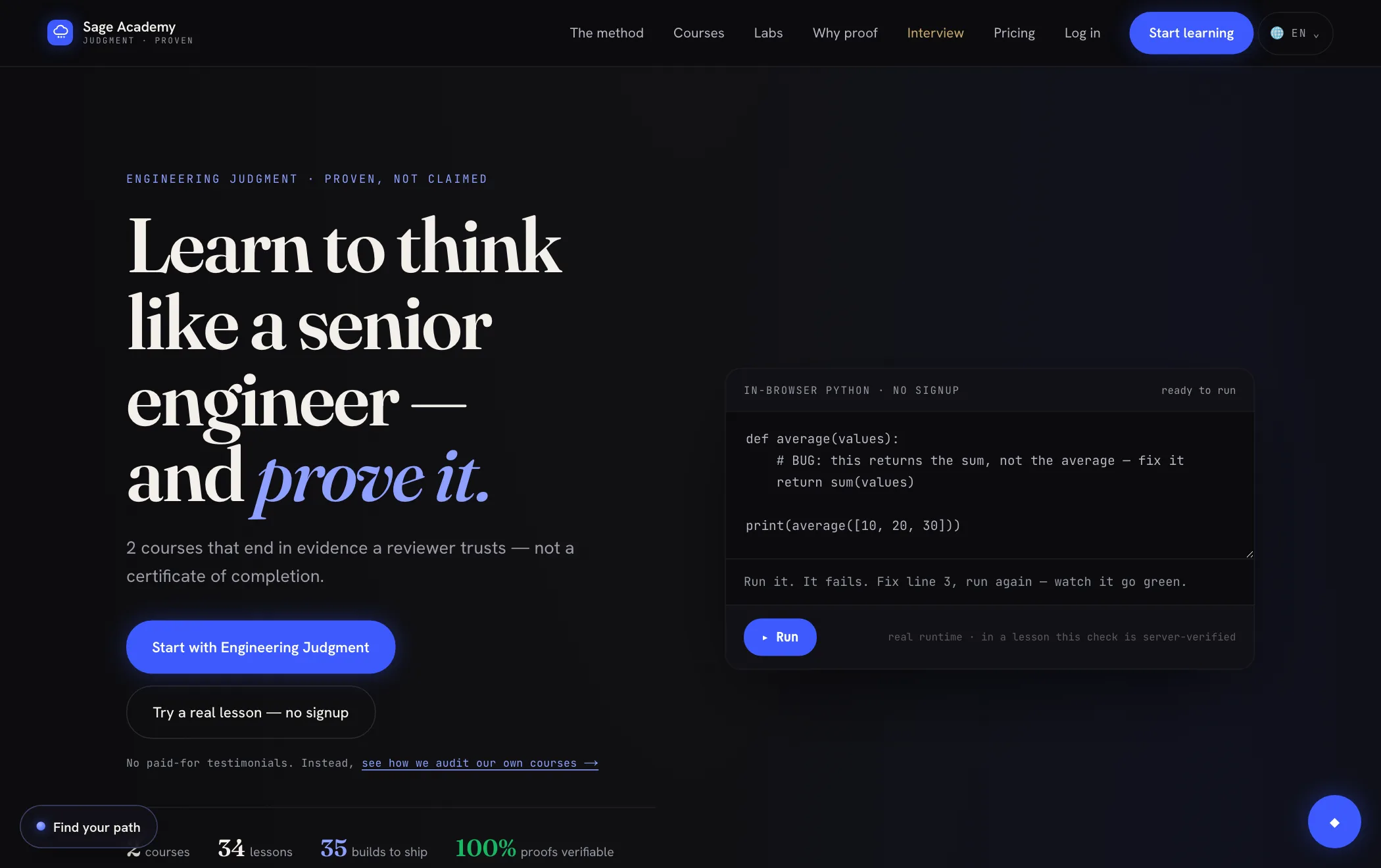 The live Sage Ideas Academy at sageideas.dev/academy — the running learning platform I built and operate.